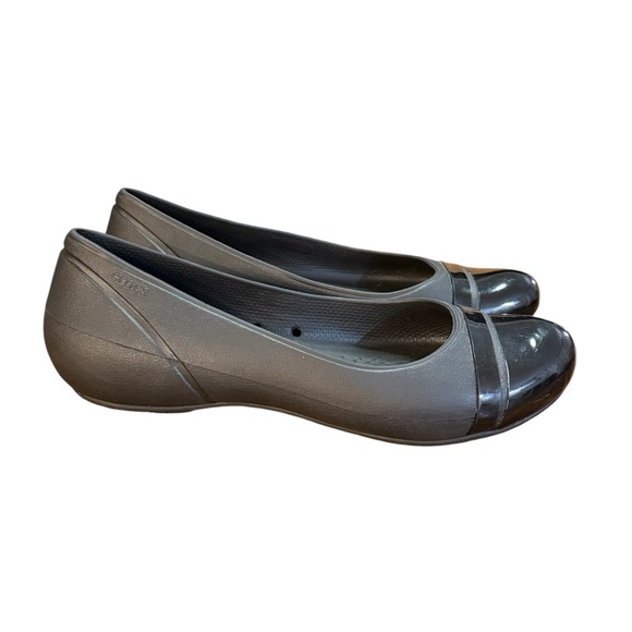 CROCS Gianna Alice Black Ballet Flats Slip On Shoes Women’s Size 9 - Picture 1 of 8